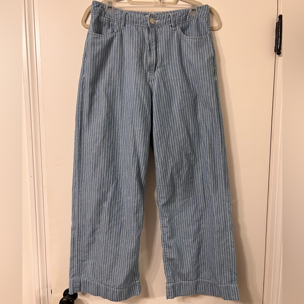 HABITUAL DENIM PINSTRIPE WIDE LEG SOFT DENIM JEANS ✨